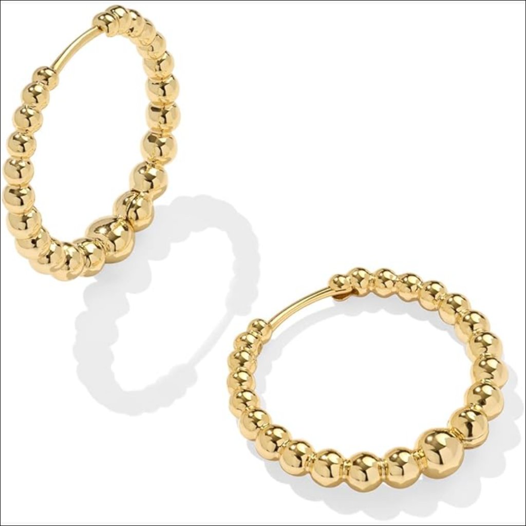 14k Gold-Plated Brass Huggie Earrings For Women